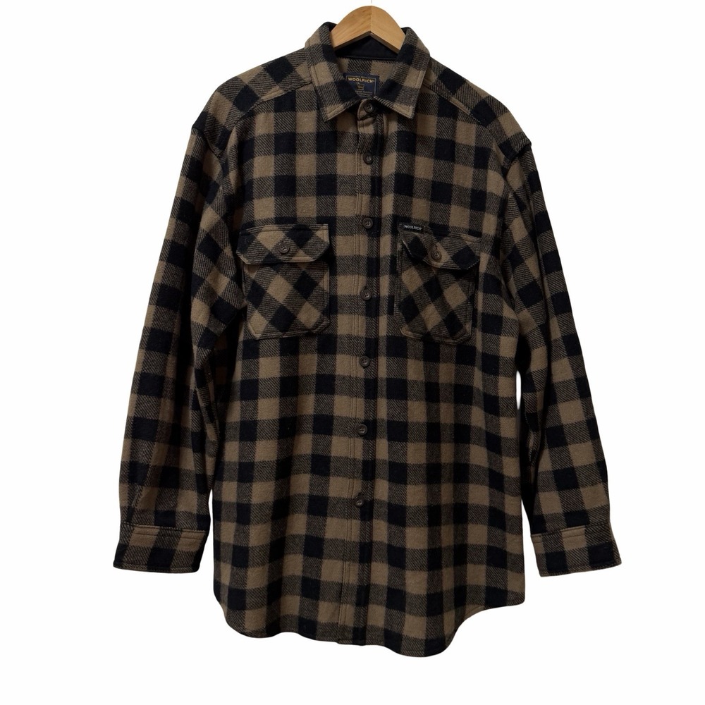 VTG Woolrich Mens Buffalo Plaid Wool Flannel Shirt Jacket Size L‎ Country Barn